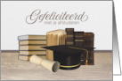 Dutch Congratulations on Your Graduation Scroll Graduate Cap Books card