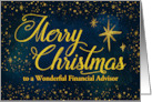 Custom For Financial Advisor Christmas Gold Effect Stars on Night Sky card