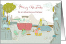 Illustrated Custom Merry Christmas For Outdoor Camper card