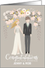 Illustrated Congratulations on Your Marriage Flowers Couple card