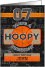 Custom Name For Great Nephew 9th Hoopy Basketball Birthday card
