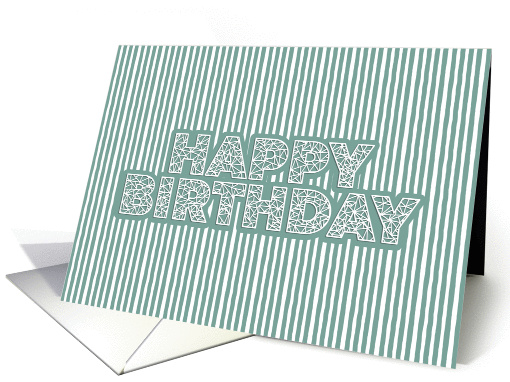 Web Patterned Happy Birthday on a Striped card (1431980)