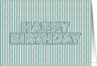 Web Patterned Happy Birthday on a Striped Card