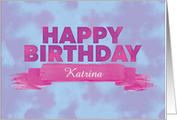 Customize Painted Watercolor Effect Happy Birthday Card