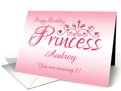 Custom Pink Tiara Princess Happy Birthday card (1434014)