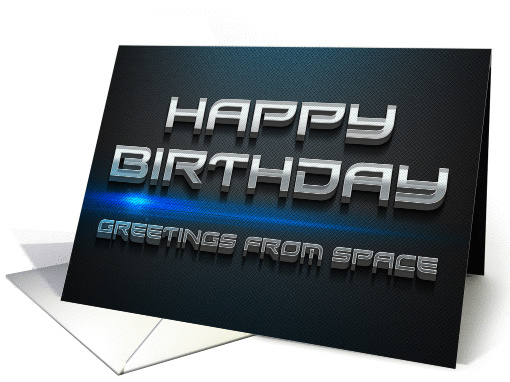 Black Mesh Laser Light Effect Outer Space Birthday card (1434028)