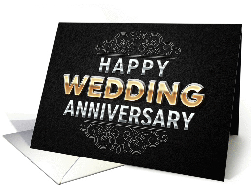 Metallic Letter Effect Wedding Anniversary card (1434116)
