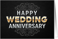 Metallic Letter Effect Wedding Anniversary card