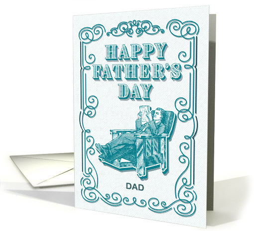 Custom Vintage Illustrated Man Reading Newspaper Father's Day card
