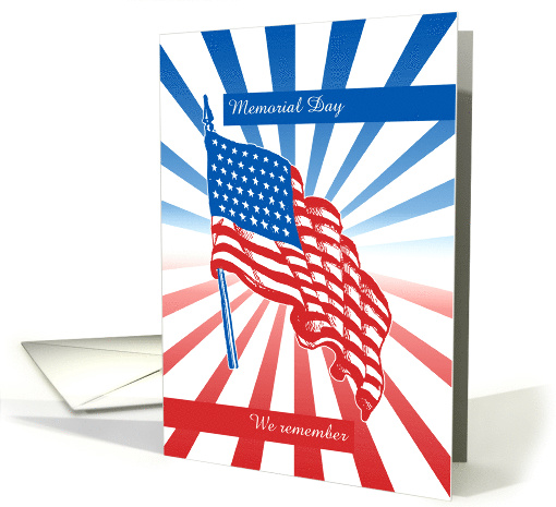 Custom Illustrated United States Flag Memorial Day card (1434542)