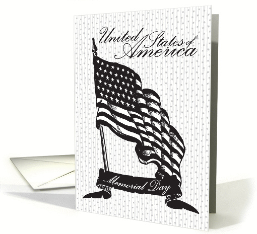 Illustrated United States Flag Memorial Day card (1434544)