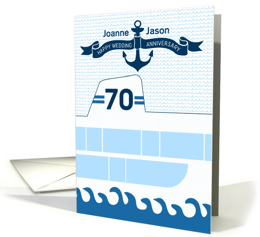 Custom 70th Wedding Anniversary Cruise Ship card (1435568)