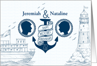 Custom 70th Wedding Anniversary Ship and Watchtower card