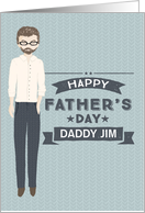 Custom Illustrated Man in Specs White Long Sleeves Father’s Day card