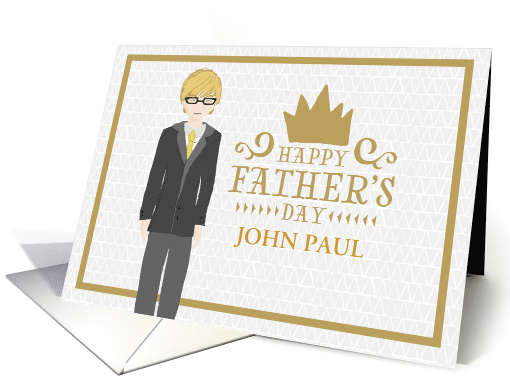 Custom Name Illustrated Man with Spectacles Formal Attire... (1436150)