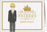 Custom Name Illustrated Man with Spectacles Formal Attire Father’s Day card