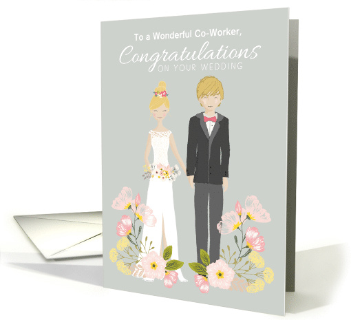 Custom Floral with Blonde Couple Wedding Congratulations... (1437174)