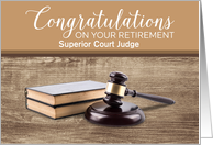 Custom Congratulations Superior Court Judge Gavel and Pounding Block card