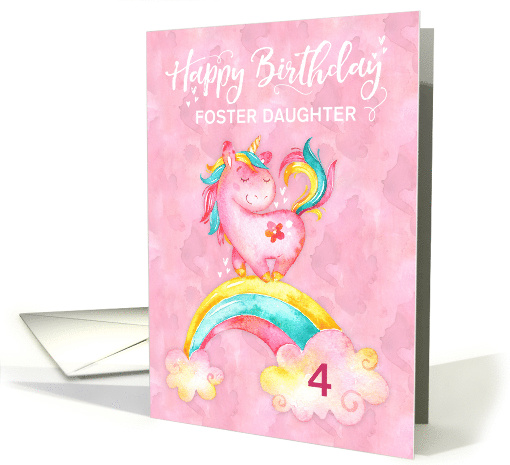 Custom Unicorn on Rainbow Watercolor Effect Birthday... (1442444)