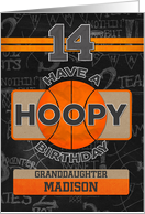 Custom Name Basketball Granddaughter 14th Birthday card