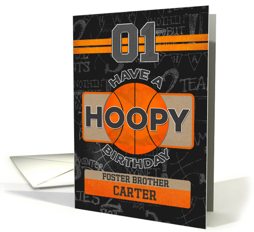 Custom Name Basketball 1st Birthday For Foster Brother card (1446576)