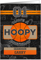 Custom Name Basketball 1st Birthday For Grandson card