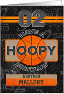 Custom Name Basketball 2nd Birthday For Brother card