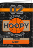 Custom Name Basketball 2nd Birthday For Cousin card