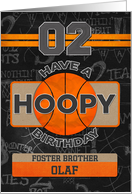 Custom Name Basketball 2nd Birthday For Foster Brother card