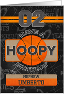 Custom Name Basketball 2nd Birthday For Nephew card