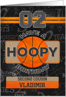 Custom Name Basketball 2nd Birthday For Second Cousin card