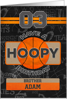 Custom Name Basketball 3rd Birthday For Brother card