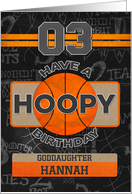 Custom Name Basketball 3rd Birthday For Goddaughter card