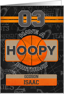 Custom Name Basketball 3rd Birthday For Godson card