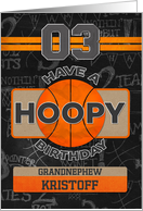 Custom Name Basketball 3rd Birthday For Grandnephew card