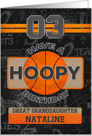 Custom Name Basketball 3rd Birthday For Great Granddaughter card