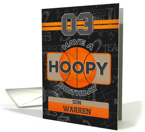 Custom Name Basketball 3rd Birthday For Son card (1447622)