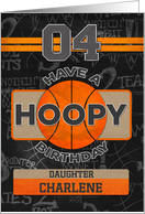 Custom Name Basketball 4th Birthday For Daughter card