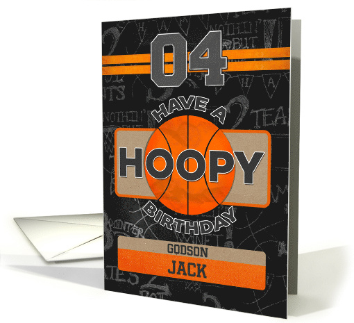 Custom Name Basketball 4th Birthday For Godson card (1447650)