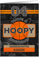 Custom Name Basketball 4th Birthday For Granddaughter card