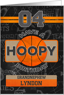 Custom Name Basketball 4th Birthday For Grandnephew card