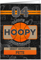Custom Name Basketball 4th Birthday For Great Grandson card