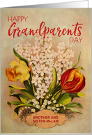 Custom Vintage Flowers Grandparents Day For Brother and Sister in Law card