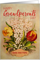 Custom Vintage Flowers Grandparents Day For Nana and Papa card