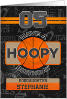 Custom Name Basketball 5th Birthday For Goddaughter card