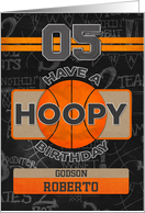 Custom Name Basketball 5th Birthday For Godson card