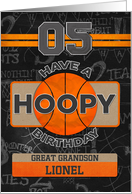 Custom Name Basketball 5th Birthday For Great Grandson card