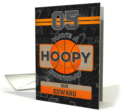 Custom Name Basketball 5th Birthday For Son card (1449414)