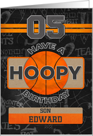 Custom Name Basketball 5th Birthday For Son card