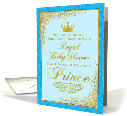 Royal Baby Shower Invitation Little Prince Golden Crown... (1457012)